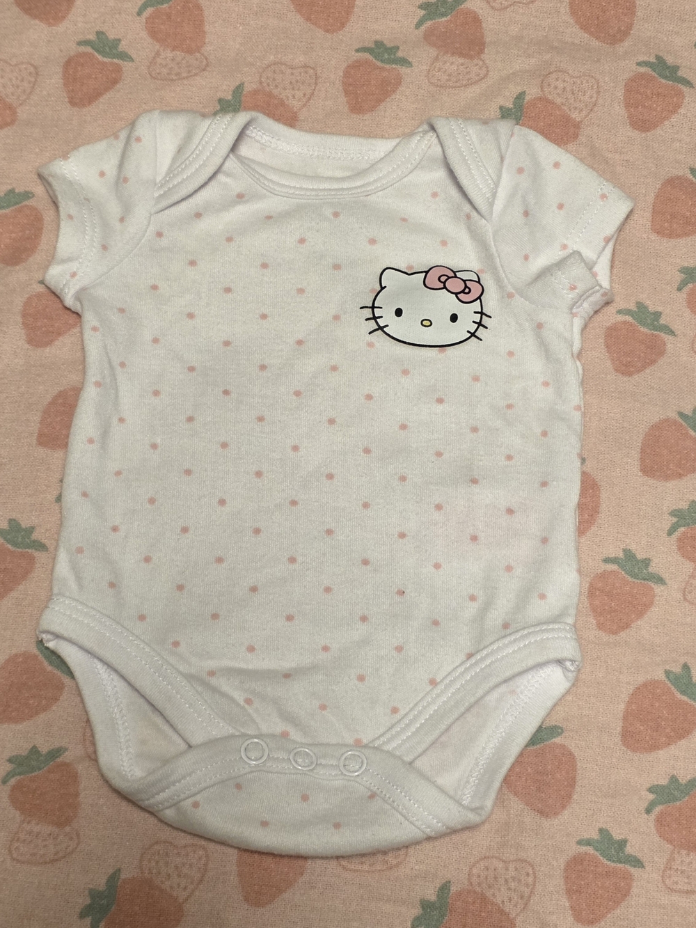 5/$20 Hello Kitty White & Pink Polka Dot Onesies